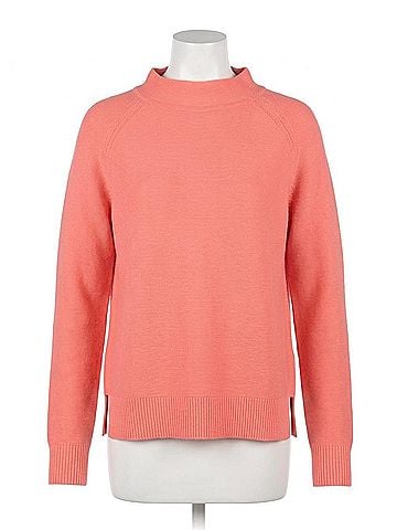 Kinross Garter Funnel Sweater in Coral (view 1)