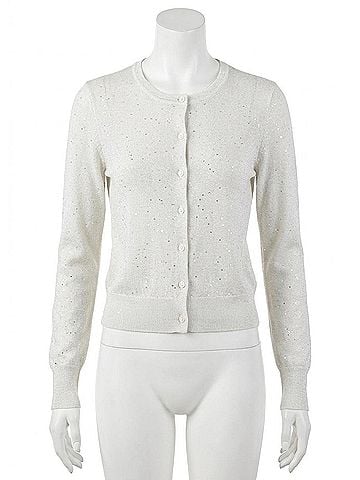 Kinross Sequin Cardigan in Ivory (view 1)