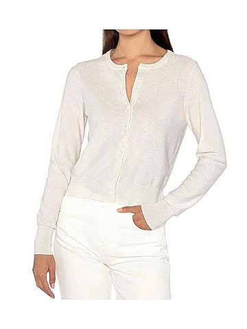 Kinross Sequin Cardigan in Ivory (view 2)