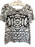 Everleigh Black Ivory Short Sleeve Blouse Size XS - photo 1
