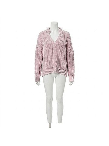 Young Fabulous & Broke Women's Auckland V-Neck Sweater in Antique Violet Mineral (view 1)