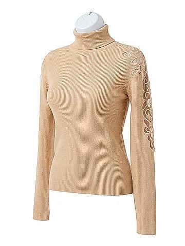 Frank Lyman Design Brixley Turtleneck Sweater in Beige (view 1)