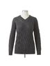 Kinross Gray Women's Long Cable Vee Pullover in Flannel Size XS - photo 1