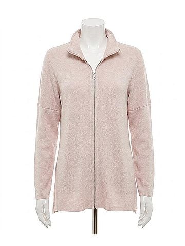 Angel Apparel Zip Up Poncho in Stone (view 1)