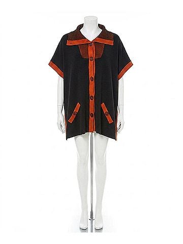 Angel Apparel Button Up Poncho in Rust (view 1)