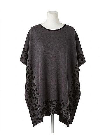 Angel Apparel Scoop One Size Poncho in Coal (view 1)