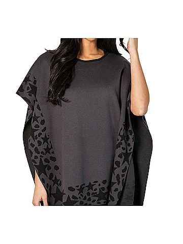 Angel Apparel Scoop One Size Poncho in Coal (view 2)