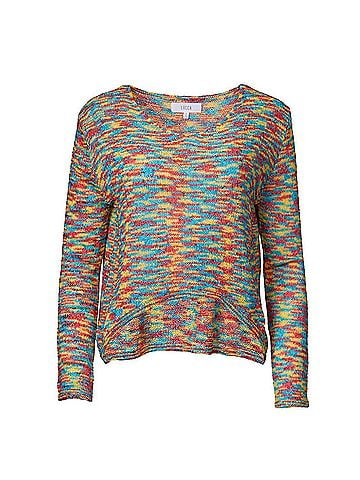 LUCCA Space-Dyed Intarsia-Knit Sweater in Rainbow Space Dye (view 1)