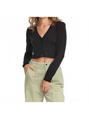 RVCA School Dance Cardigan in Black (view 2)