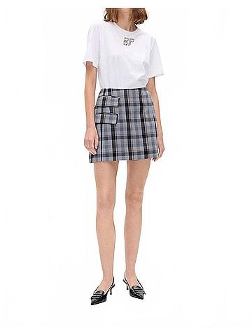 Baum Und Pferdgarten Shanie Mini Skirt in Grey Soft Check (view 2)