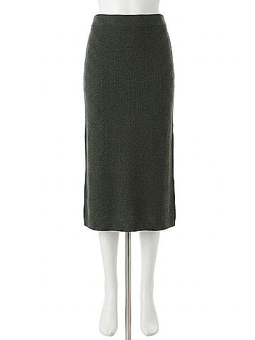 Kinross Rib Skirt in Loden (view 1)
