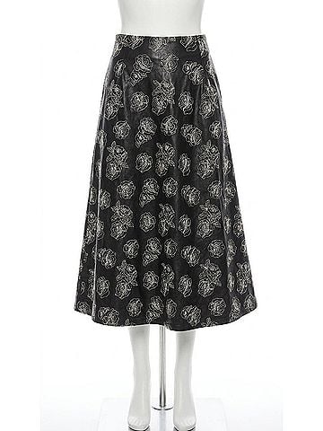 Baum Und Pferdgarten Shari Skirt in Black Stitch Flower (view 1)