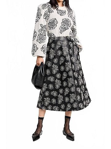 Baum Und Pferdgarten Shari Skirt in Black Stitch Flower (view 2)
