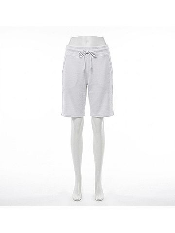 DKNY Women's Embroidered Logo Bermuda Shorts in White (view 1)
