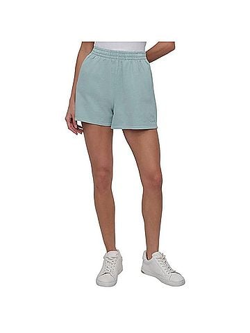DKNY Women's Stretch Cotton Shorts in Mineral Green (view 2)