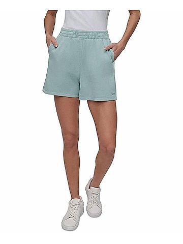 DKNY Women's Stretch Cotton Shorts in Mineral Green (view 2)
