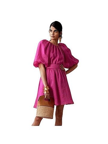 Banana Republic Ramie Open-Back Dress Casual Dress (view 1)