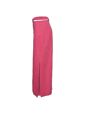 Sandro Sandro Cutout Midi Skirt with Slit in Pink Cotton (view 2)