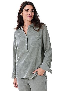 Alice Walk Organic Cotton Cloud Top Gauze Long Sleeve Blouse (view 1)