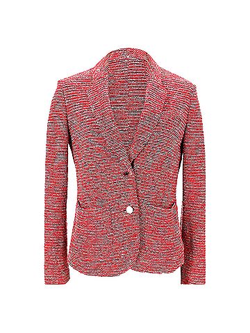 Giorgio Armani Armani Jeans Tweed Single-Breasted Blazer in Red Cotton (view 1)