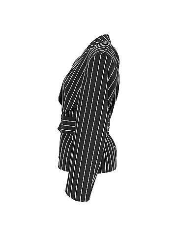 Tod's Tod's Striped Belted Blazer in Black Wool (view 2)