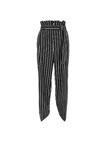 Tod's Tod's Striped Belted Trousers in Black Wool (view 1)