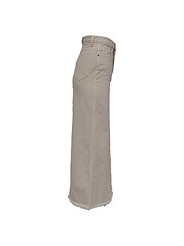 Khaite Khaite Raw-Edge Trim Midi Length Skirt in White Denim (view 2)