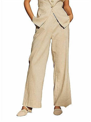 Lucy Paris Hope Linen Pant in Beige (view 2)