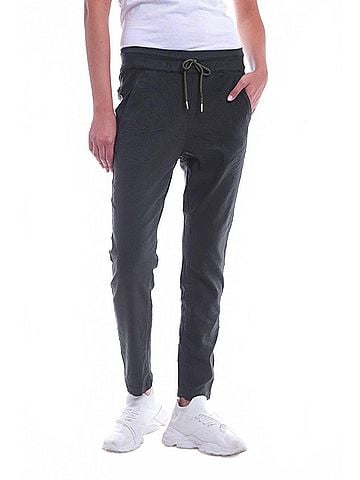 Bianco Textured Jogger Pants in Olive (view 2)