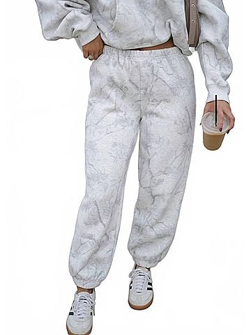 TCEC Get Lost Camouflage Print Jogger Sweatpants in Grey (view 2)