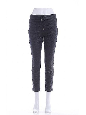 Bianco Textured Jogger Pants in Black (view 1)