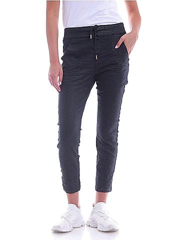 Bianco Textured Jogger Pants in Black (view 2)