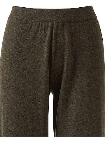 Kinross Women's Cashmere Straight-Leg Pant in Loden (view 2)