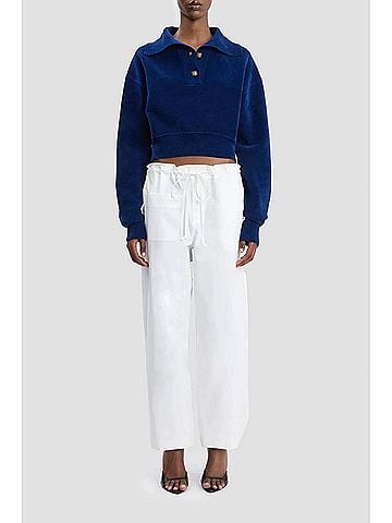 Victoria Beckham Cargo Trouser in White (view 2)