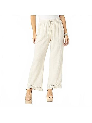 Coco + Carmen Layla Crossover Ruffle Pant in Natural (view 2)