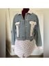 Juicy Couture Checkered-gingham Blue White Denim Jacket Size L - photo 4