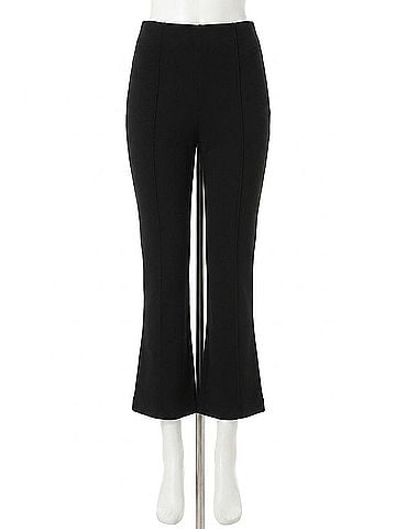 Minnie Rose Viscose Flare Pants in Black (view 1)