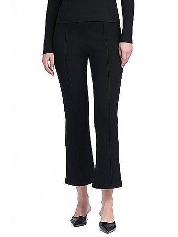 Minnie Rose Viscose Flare Pants in Black (view 2)