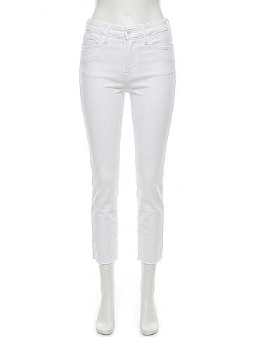 Paige Cindy Stretch Denim Crop Jeans in Crisp White (view 1)