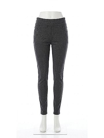 Bianco Faux Skin Flat Front Jogger Pant in Charcoal (view 1)