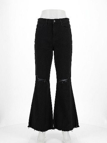 SNEAK PEEK Women's High Rise Flare Jean in Black (view 2)
