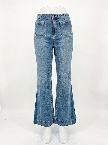 SNEAK PEEK Women's High Rise Flare Fit Jean in Blue (view 2)