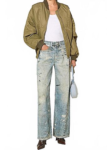 Gestuz Cornelia Wide Leg Jeans in Printed Denim Blue (view 2)