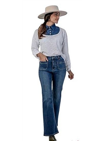 Bianco Bonney Retro Denim Pant in Blue (view 2)