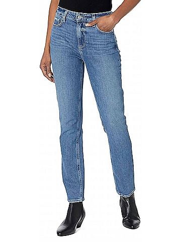 Paige Cindy Vintage Denim High Rise Straight Leg Jeans in Soulful (view 2)