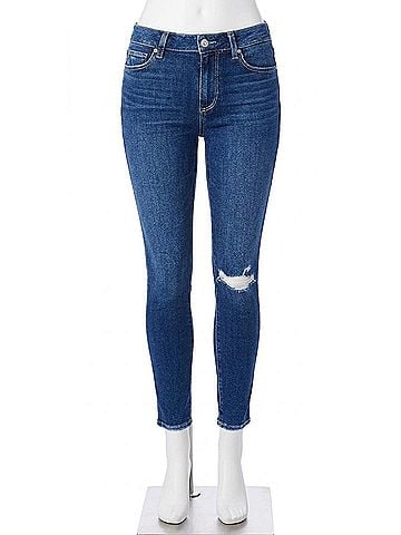 Paige Hoxton High-Rise Skinny Jeans in Samba Destructed (view 1)