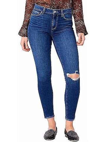 Paige Hoxton High-Rise Skinny Jeans in Samba Destructed (view 2)