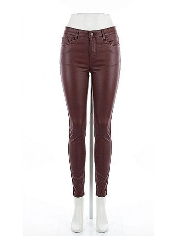 Bianco Cheri Coated Skinny Jeans in Oxblood (view 1)