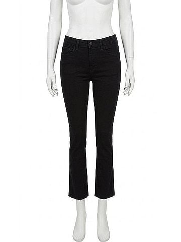 Bianco Devi Cropped Boot Leg Jean in Black (view 1)