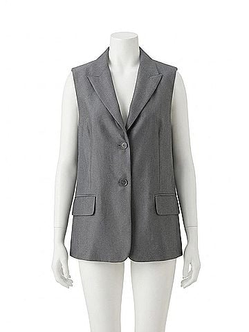 Luisa Cerano Gabardine Blazer Vest in Cool Gray (view 1)